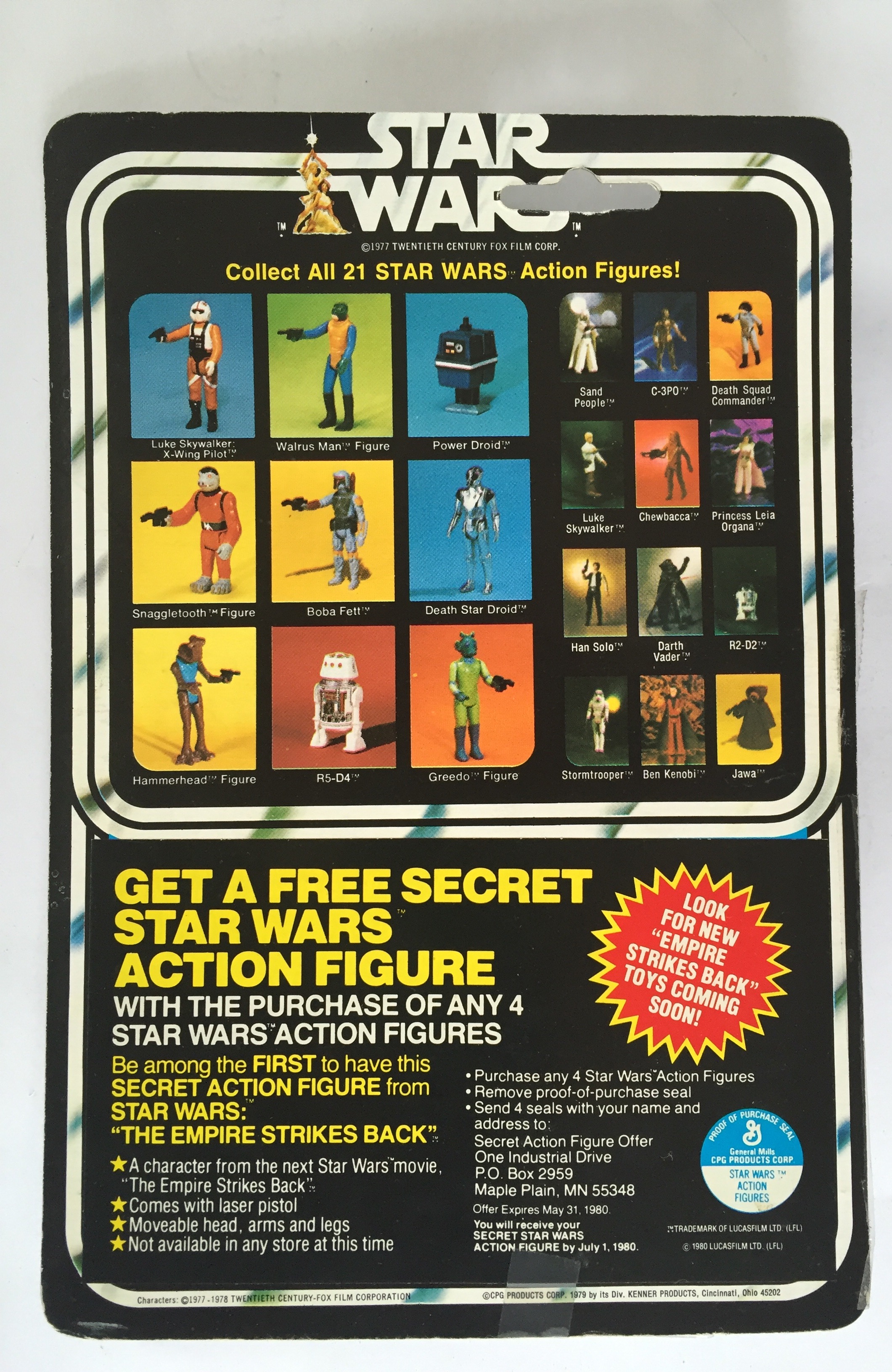 Vintage Kenner Star Wars Boba Fett 21C card back does exist. – Star