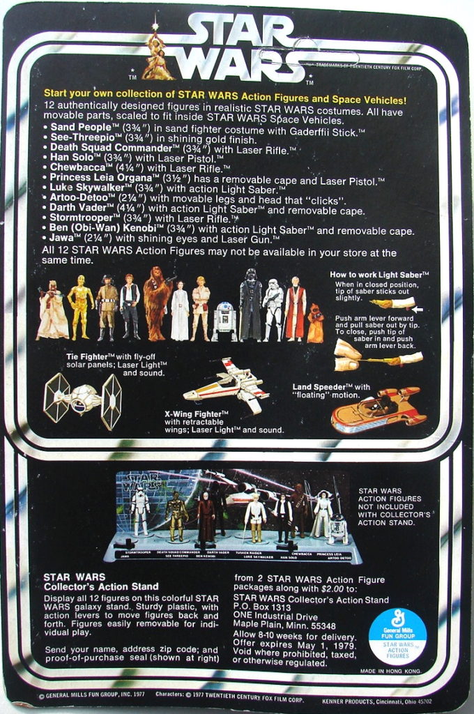 kenner star wars card backs